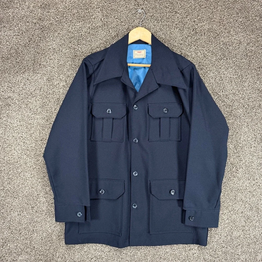 Vintage 1970s LEVI'S Panatela Shirt Jacket Mens XL Blue Chore Field Utility